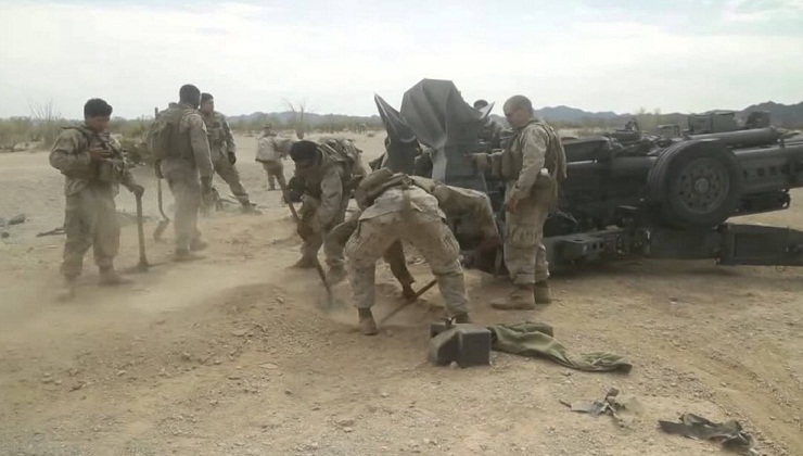 US Marines Shooting the Powerful M777 Howitzer