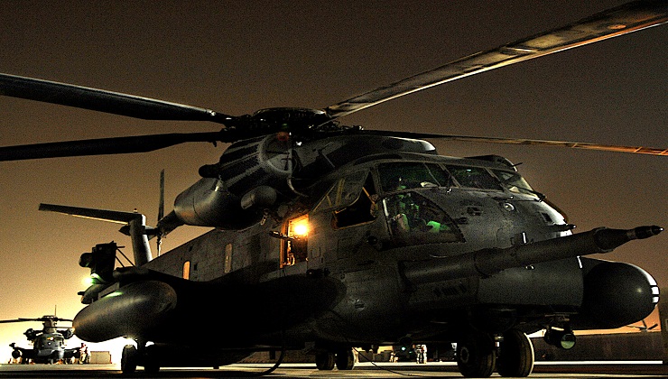 Super Powerful US Military CH-53 Helicopter with GAU 21 Machine Gun