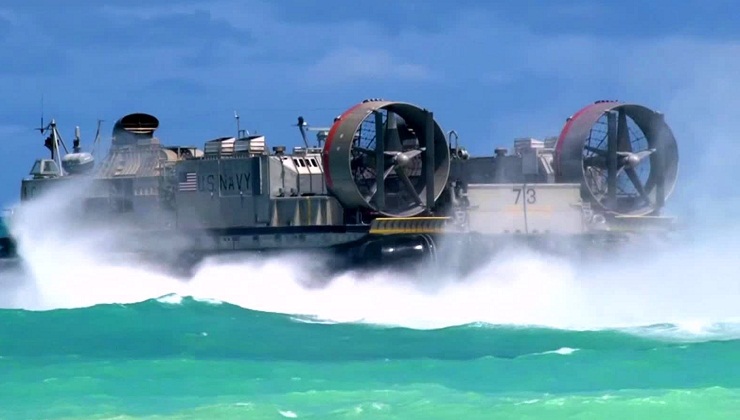 Giant Military Hovercraft • U.S. Marines LCAC in Action
