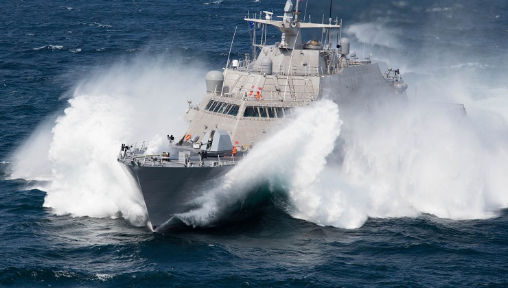 US Navy High Speed Sea trial of USS Milwaukee LCS 5 Ship