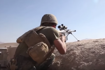 US Marine Sniper Engages Taliban with Barrett M107A1 50 Cal Rifle