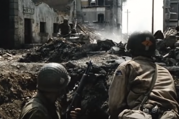 War Movies Scene: Hear the Tiger Tanks coming from Saving Private Ryan