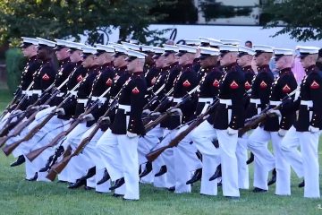 Watch The Amazing Marine Corps Silent Drill Platoon Perform at the Sunset Parade ( Video )