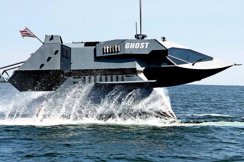 navy stealth catamaran