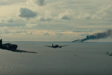 War Movie Scene: Dunkirk Heinkel Bomber Attack