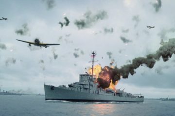 War Movie Scene: Kamikaze Strike against US Task Force
