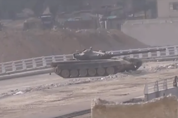 T-72 Tank Suffers a Direct Hit from a ATGM and Keeps Going