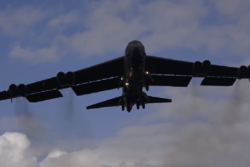 B-52 Bombers Landing at RAF Fairford.