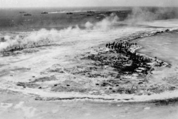 Battle of Eniwetok Aerial Views of Raids Engebi  Parry Islands, 3/6/1944.