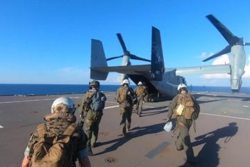 US Marine MV-22 Ospreys Landing aboard PHA Tonnerre