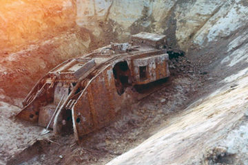 Excavating British Tank of WWI 1917 - First World War Tank Wreckage