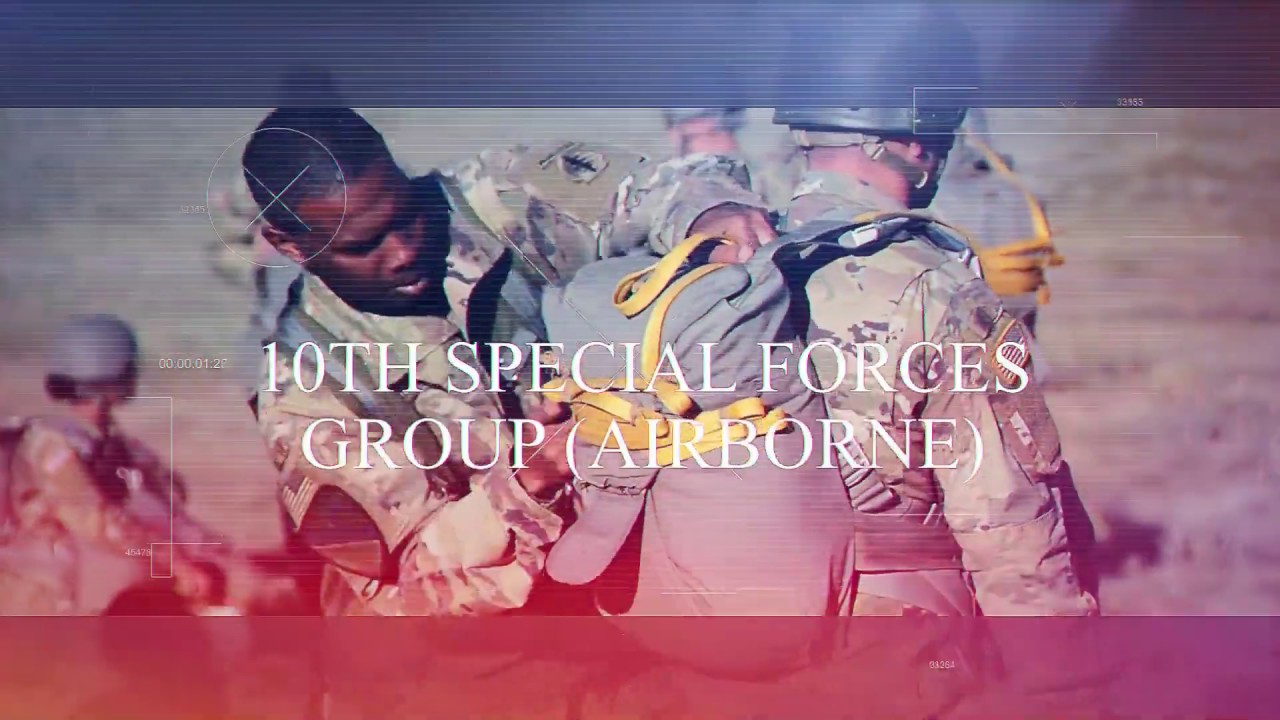 US Soldiers 10th Special Forces Group (Airborne) Jump From the Skies