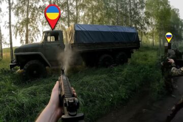 Russians Ambushed Ukrainian D-30 Howitzer Convoy at Extremely Close Range! GoPro Battle Footage