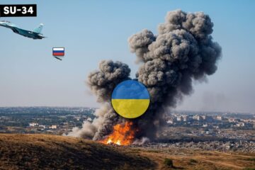 Russian Su-34 Releases FAB-3000 on NATO Ammo Depot—Massive Detonation Follows