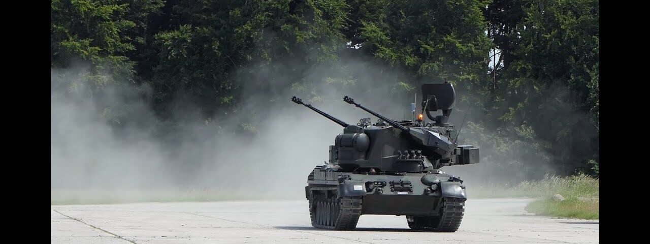 Anti-Aircraft Tank GEPARD Fights Drones