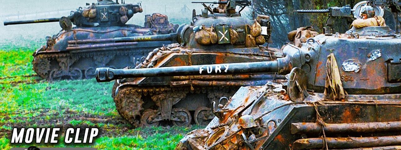 German Tiger Tank Vs 3 US Tanks Battle Scene | FURY (2014) Movie CLIP HD