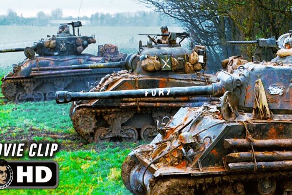 German Tiger Tank Vs 3 US Tanks Battle Scene | FURY (2014) Movie CLIP HD
