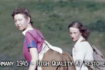 July 1945: Those who can, leave Berlin for the West – AI-restored film footage